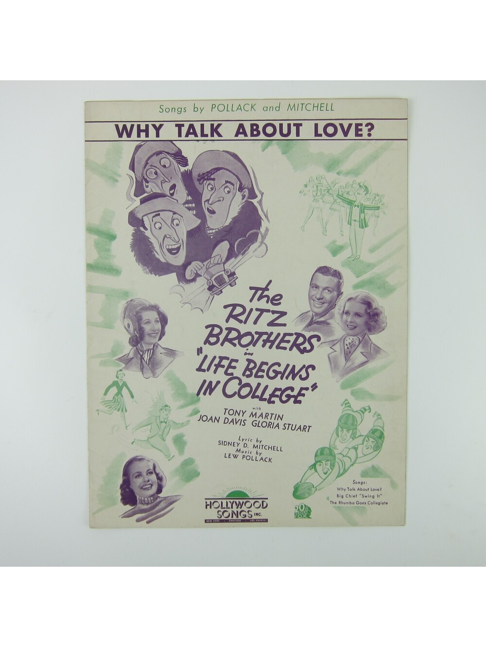 Sheet Music Why Talk About Love? Life Begins In College Tony Martin Vintage 1937